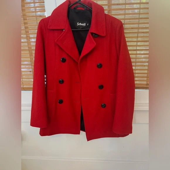 Schott NYC Jackets Coats Red Schott Peacoat Size Xs Poshmark